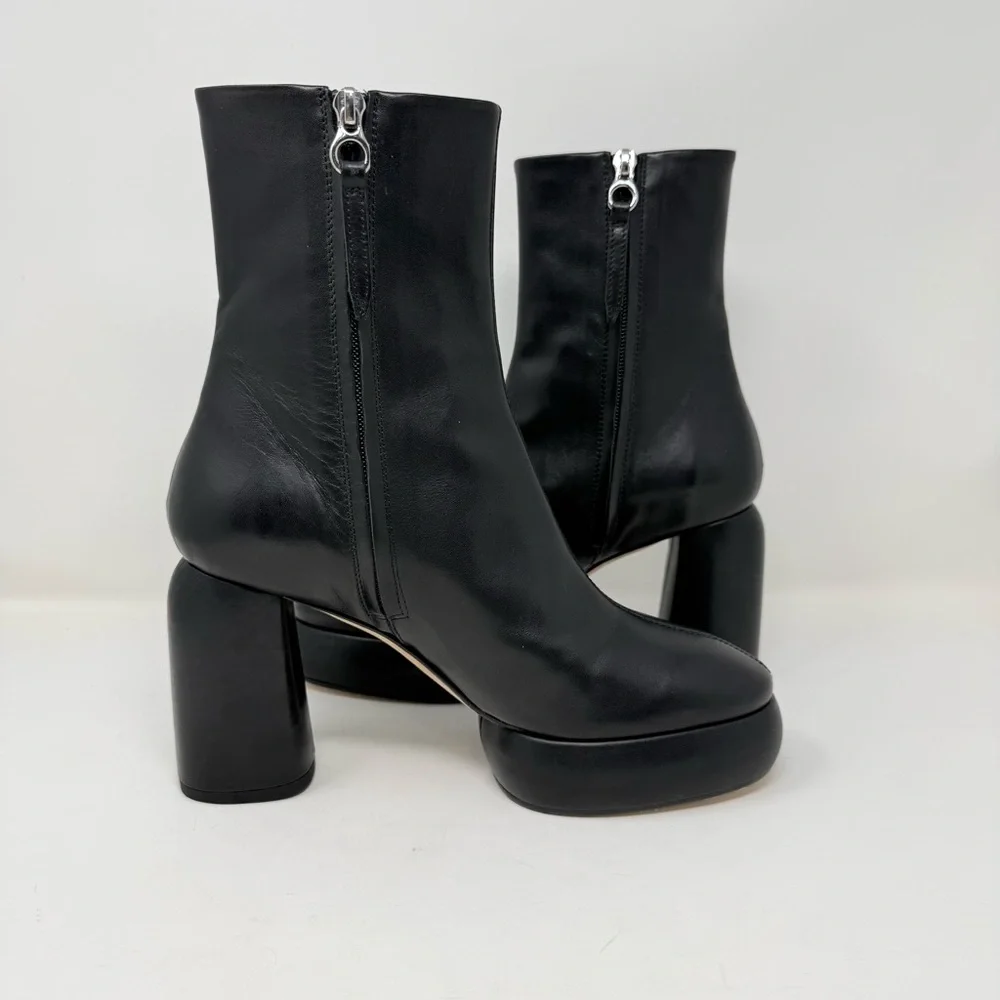 New Aeyde Emmy Boot In Black Leather Sz 38
